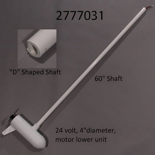 White 'D' shaped shaft with specifications on a gray background